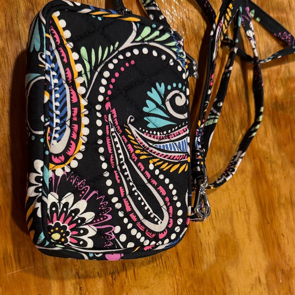Vera Bradley Black Quilted Paisley Mini Crossbody with Multicolor Accents - Picture 5 of 7